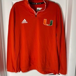 Miami Hurricanes Adidas Quarter-Zip Pullover Jacket